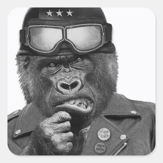 Gorilla Guy Vierkante Sticker (Voorkant)