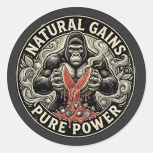 Gorilla Gym Natuurlijke Winsten - Pure Kracht Ronde Sticker