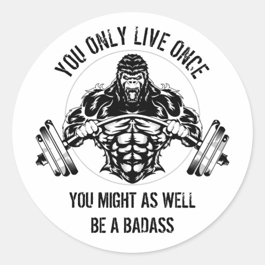 Gorilla Gym Ronde Sticker (Voorkant)