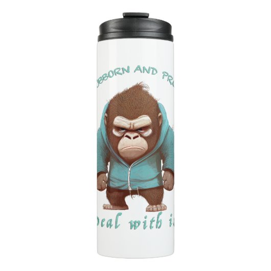 Gorilla hardnekkig omgaan met het schattig Schatti Thermosbeker (Voorkant)