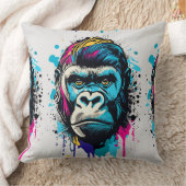 Gorilla Head - Gorilla Sierkussen Kleurrijk (Deken)