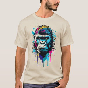 Gorilla Head - Gorilla T-shirt - Kleurrijke Gorill