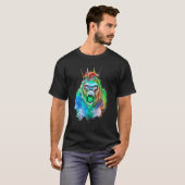 Gorilla Head King Kleurrijke Crown Beast Workout G T-shirt (Voorkant volledig)