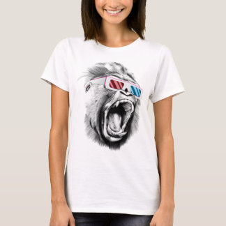 Gorilla Head met 3d bril T-shirt
