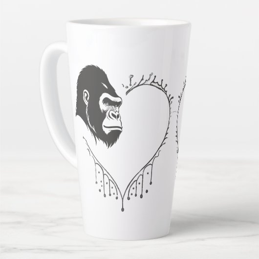 Gorilla Heartbeat Latte Mok (Linkerhoek)