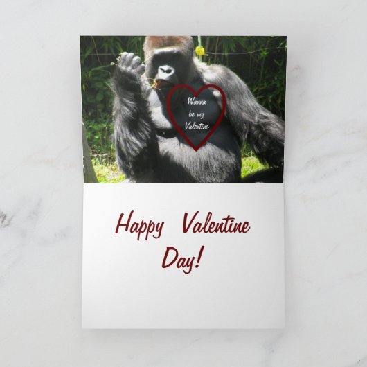 GORILLA, HEY CUTIE VALENTIJN kaart (Binnen)