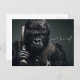 gorilla-honkbalspeler briefkaart