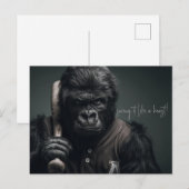 gorilla-honkbalspeler briefkaart (Voorkant / Achterkant)
