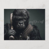 gorilla-honkbalspeler briefkaart (Voorkant)