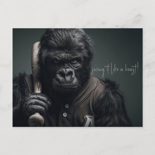 gorilla-honkbalspeler briefkaart (Voorkant)