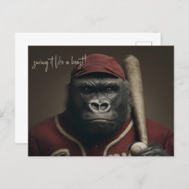 gorilla-honkbalspeler briefkaart