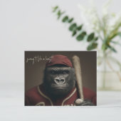 gorilla-honkbalspeler briefkaart (Staand voorkant)