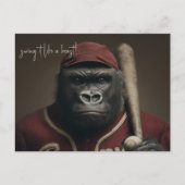 gorilla-honkbalspeler briefkaart (Voorkant)