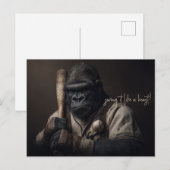 gorilla-honkbalspeler briefkaart (Voorkant / Achterkant)