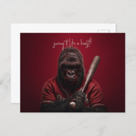 gorilla-honkbalspeler briefkaart