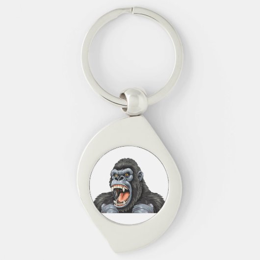 Gorilla hoofd sleutelhanger (Voorkant)