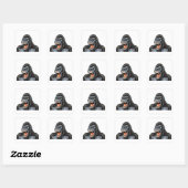 Gorilla hoofd vierkante sticker (Vel)