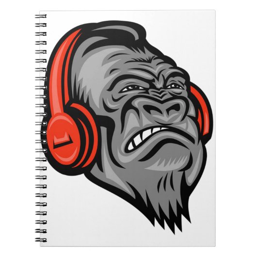 Gorilla-hoofdtelefoon The Mountain Big Face, Goril Notitieboek (Voorkant)