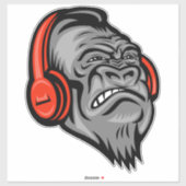 Gorilla-hoofdtelefoon The Mountain Big Face, Goril Sticker (Vel)