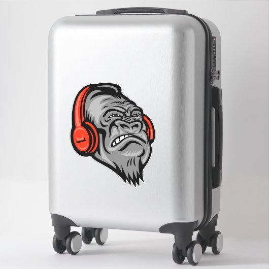Gorilla-hoofdtelefoon The Mountain Big Face, Goril Sticker (Koffer)