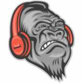 Gorilla-hoofdtelefoon The Mountain Big Face, Goril Sticker (Voorkant)