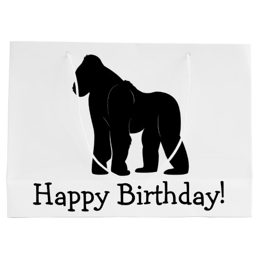 Gorilla iHappy Birthday Groot Cadeauzakje (Achterkant)