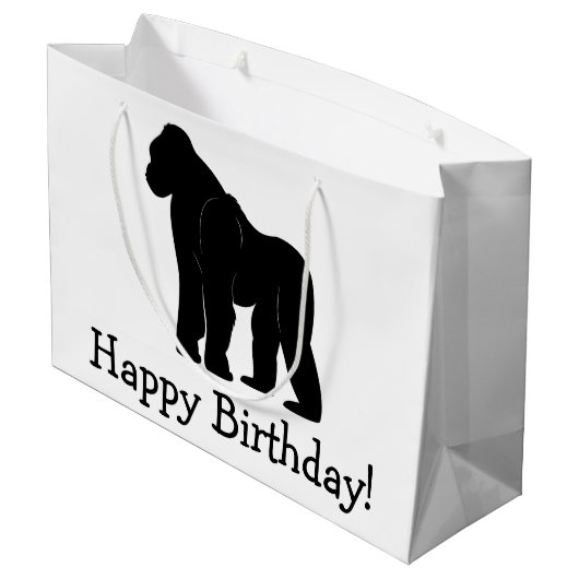 Gorilla iHappy Birthday Groot Cadeauzakje (Achterkant Gekanteld)
