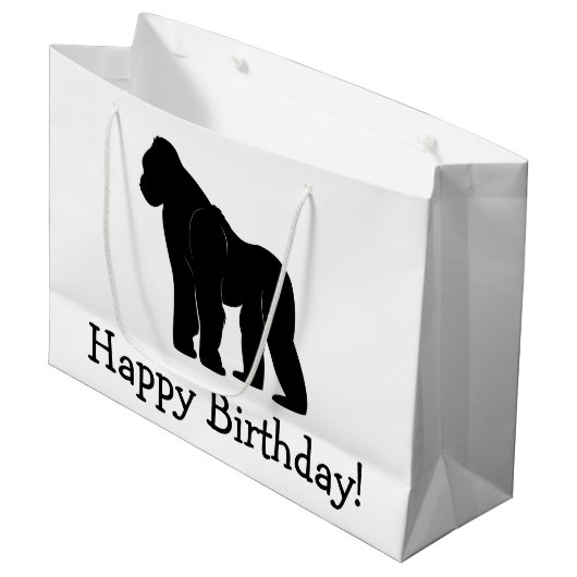Gorilla iHappy Birthday Groot Cadeauzakje (Voorkant Gekanteld)