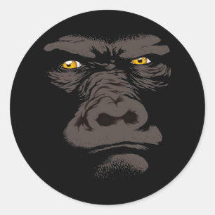 Gorilla in Black Ronde Sticker