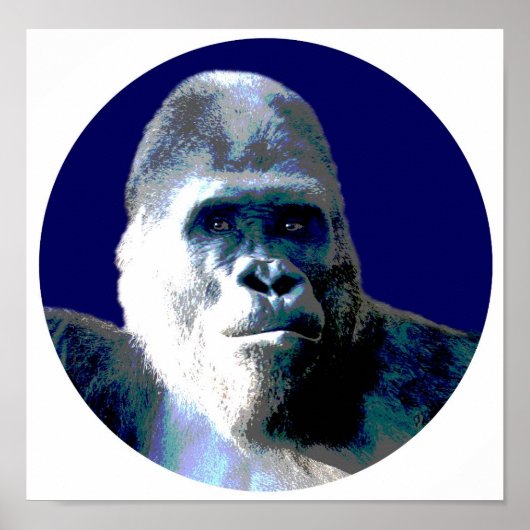 Gorilla in Blue Poster (Voorkant)