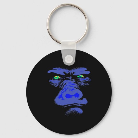 Gorilla in Blue Sleutelhanger (Voorkant)
