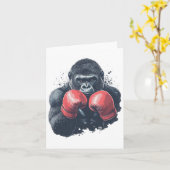 Gorilla in bokshandschoenen - bokstraining kaart (Gele Bloem)