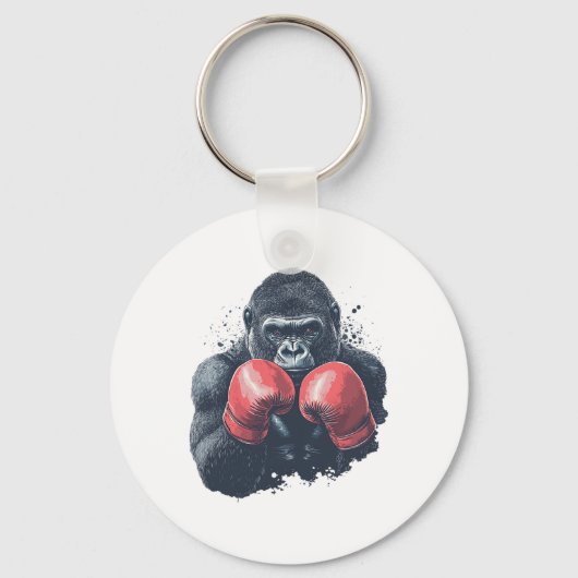Gorilla in bokshandschoenen - bokstraining sleutelhanger (Voorkant)