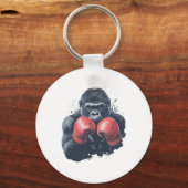 Gorilla in bokshandschoenen - bokstraining sleutelhanger (Voorkant)