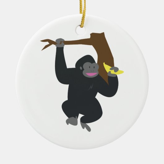Gorilla in de boom keramisch ornament (Voorkant)