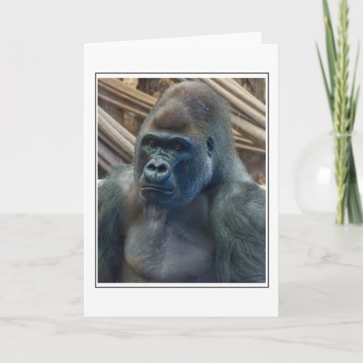 Gorilla in de buurt van wenskaart kaart (Voorkant)