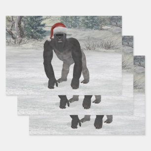 Gorilla in de sneeuw inpakpapier vel