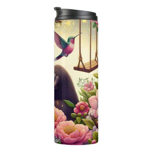 Gorilla in een fantasietuin thermosbeker (Geroteerd rechts)