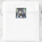 Gorilla in een honkbal Pet golfen Vierkante Sticker (Tas)