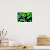 GORILLA IN HET REGENWOUD 6 POSTER (Keuken)