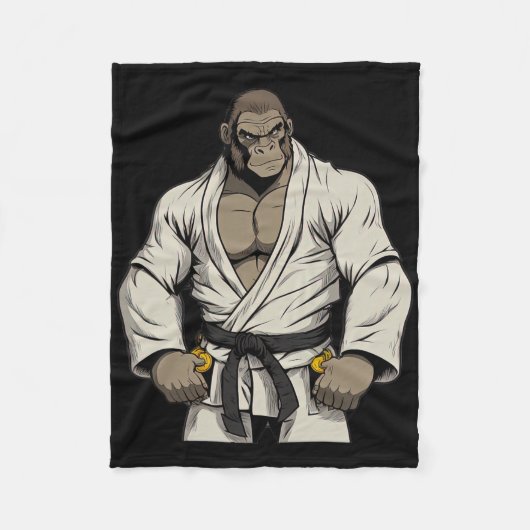 Gorilla in Keikogi - Japanse Karateka Fleece Deken (Voorkant)