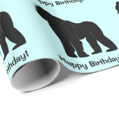 Gorilla in Silhouette Happy Birthday Cadeaupapier (Rol Hoek)