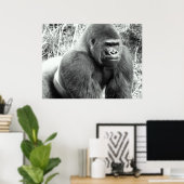 Gorilla in zwart-wit Poster (Thuiskantoor)