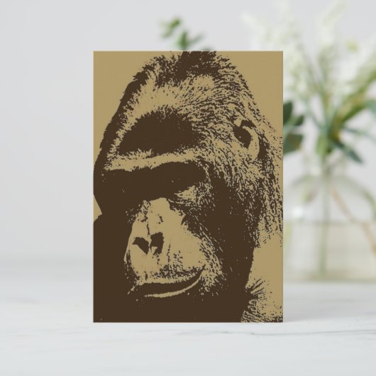 Gorilla Invitation Kaart (Staand voorkant)