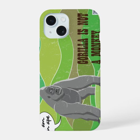 Gorilla is geen aap iPhone 15 case (Achterkant)