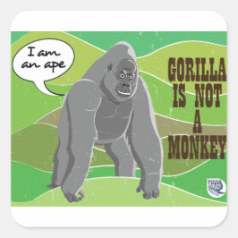 Gorilla is geen aap vierkante sticker