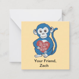 Gorilla "Jij bent het" Valentijnskaart Notitiekaartje