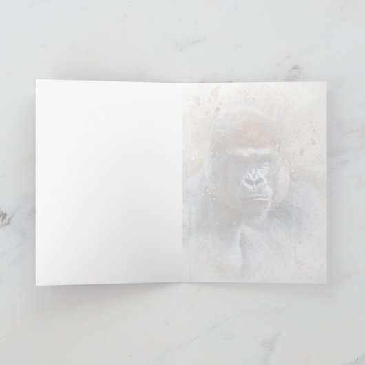 Gorilla Jungle Safari Artwork All Occasion Blank Feestdagen Kaart (Binnen)