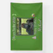 Gorilla Jungle Wild Birthday Theme Spandoek (Verticaal)