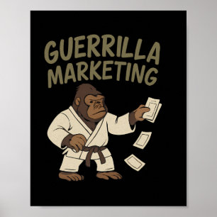 Gorilla Karate Guerrilla Marketing Grappig Grafisc Poster